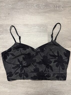 Universal Thread Black and White Knit Crop Top with Spaghetti Straps